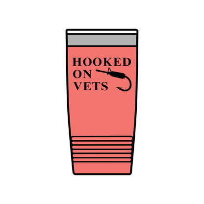 Hooked on Vets 20oz Insulated Tumbler — Veterinarian Lover Travel Mug