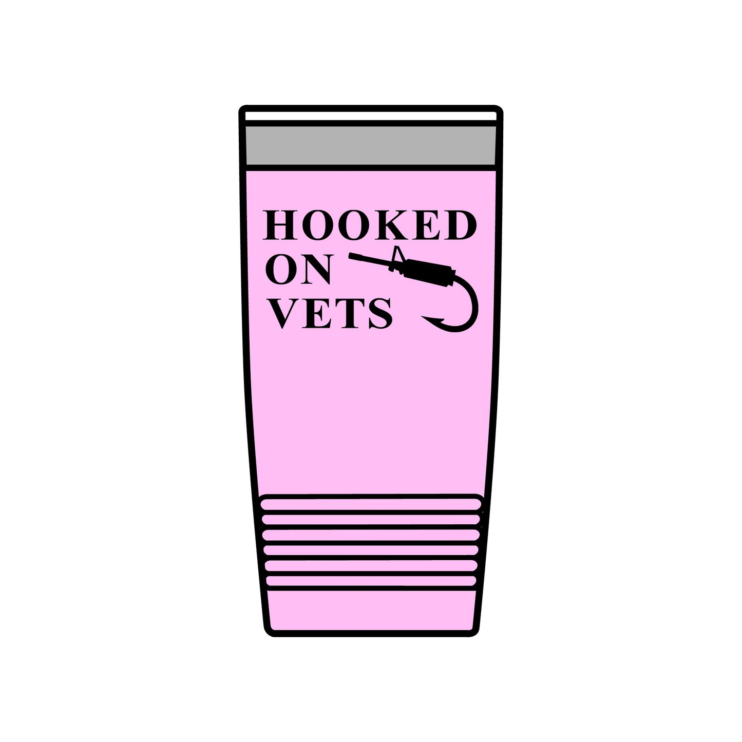 Hooked on Vets 20oz Insulated Tumbler — Veterinarian Lover Travel Mug