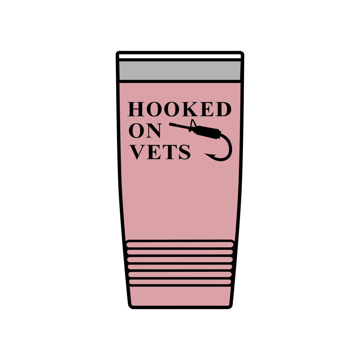 Hooked on Vets 20oz Insulated Tumbler — Veterinarian Lover Travel Mug
