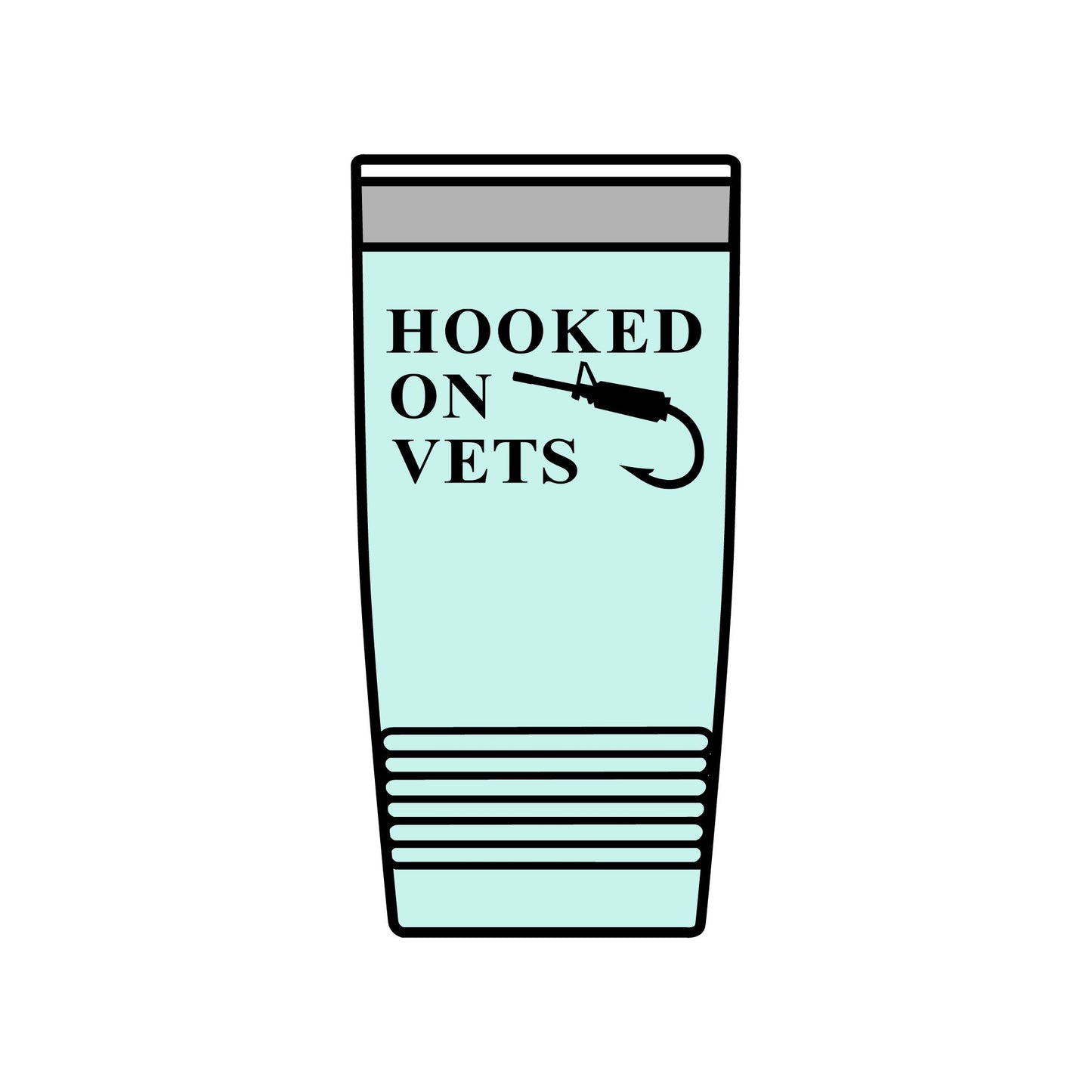 Hooked on Vets 20oz Insulated Tumbler — Veterinarian Lover Travel Mug