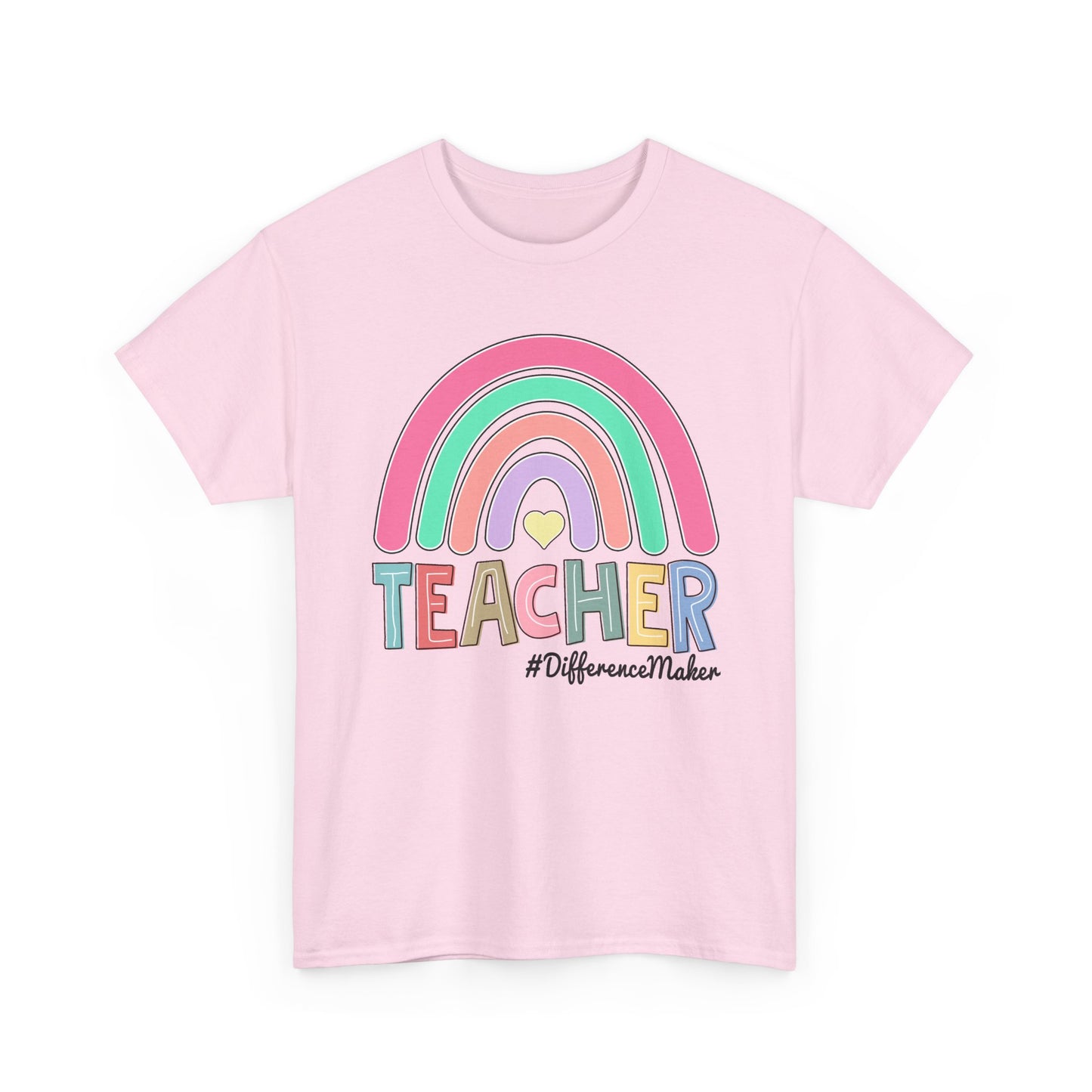 Teacher Rainbow T‑Shirt - "Teacher #DifferenceMaker"
