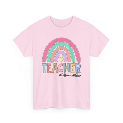 Teacher Rainbow T‑Shirt - "Teacher #DifferenceMaker"