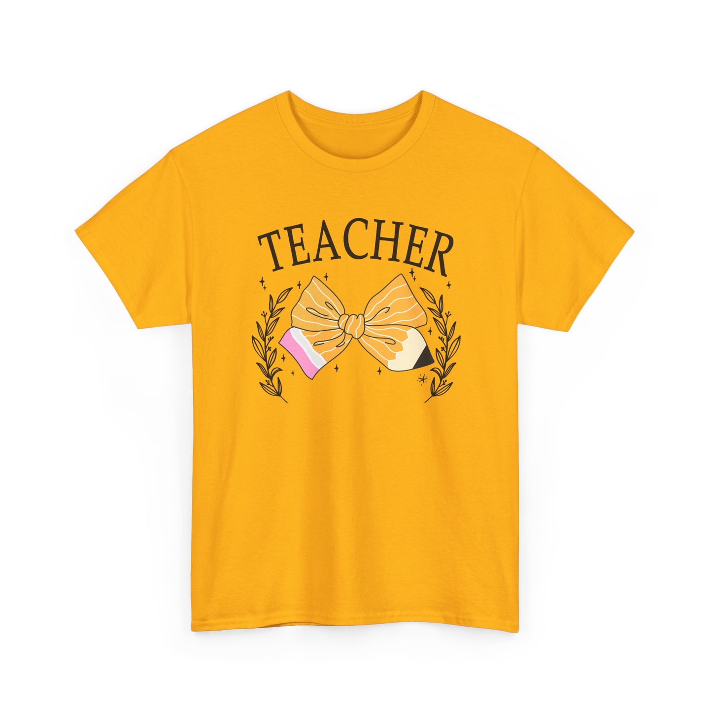Teacher Bow T-Shirt - Cute Pencil & Laurel Graphic Gift for Teachers