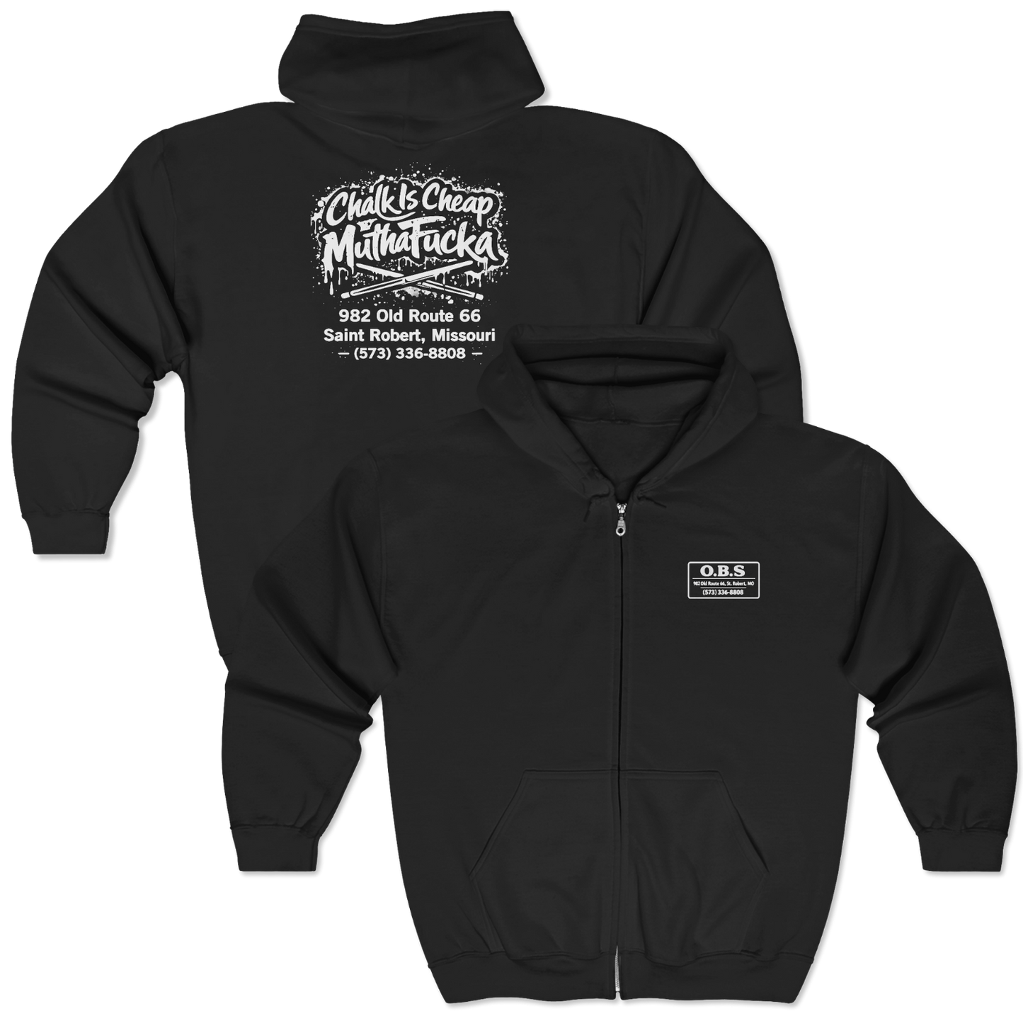 ADULT - Full-Zip Hoodie - Chalk is Cheap