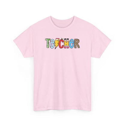 Teacher Colorblock T-Shirt- Fun School Staff Gift