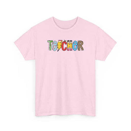 Teacher Colorblock T-Shirt- Fun School Staff Gift