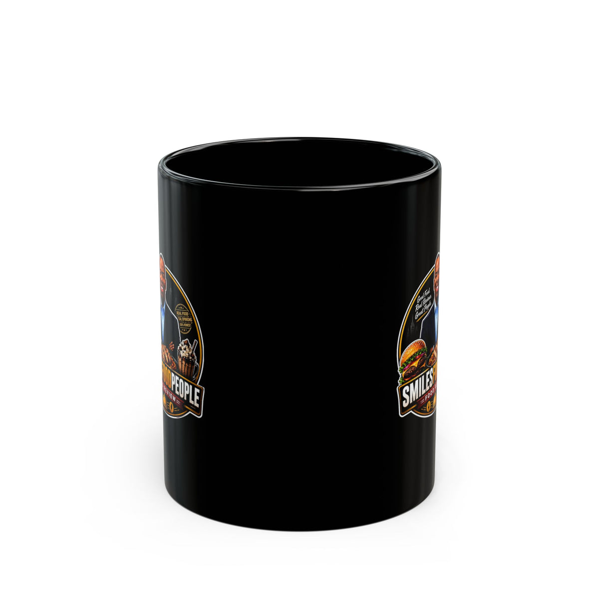 Coffee Black Mug - Smiles Food People Merch