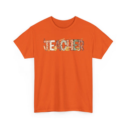 Teacher Doodle Distressed Shirt | Gildan Teacher T-Shirt | Cute Fall Teacher Tee | Classroom Graphic Top | Teacher Gift