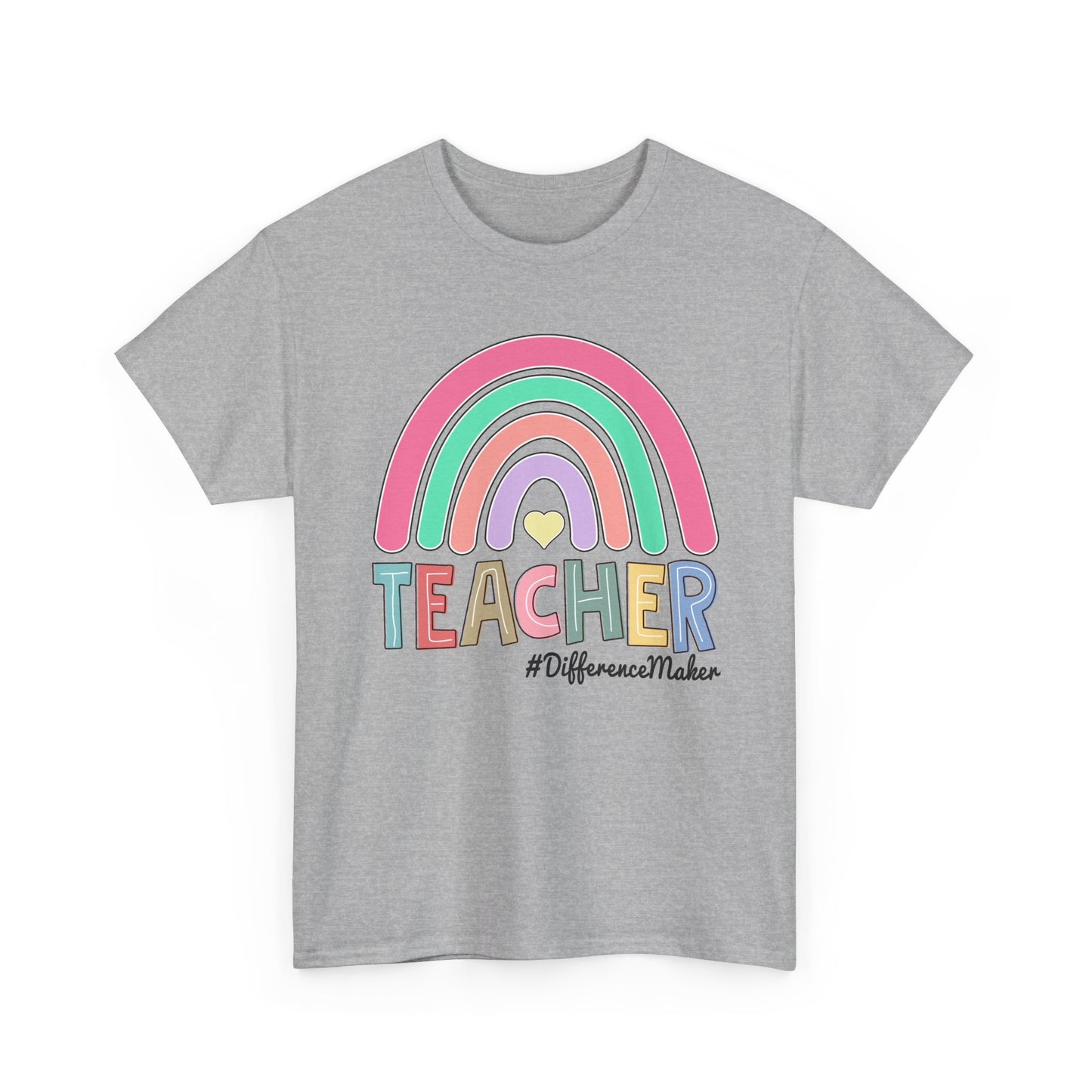 Teacher Rainbow T‑Shirt - "Teacher #DifferenceMaker"
