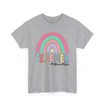 Teacher Rainbow T‑Shirt - "Teacher #DifferenceMaker"