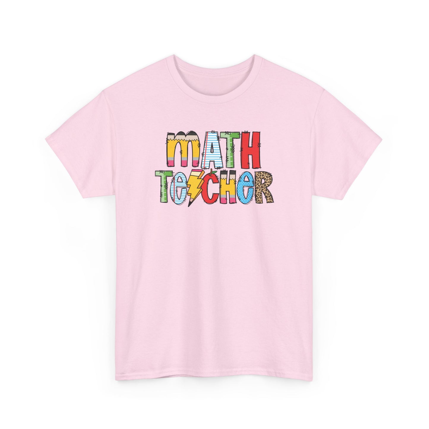 Math Teacher Colorblock T-Shirt- Fun School Staff Gift