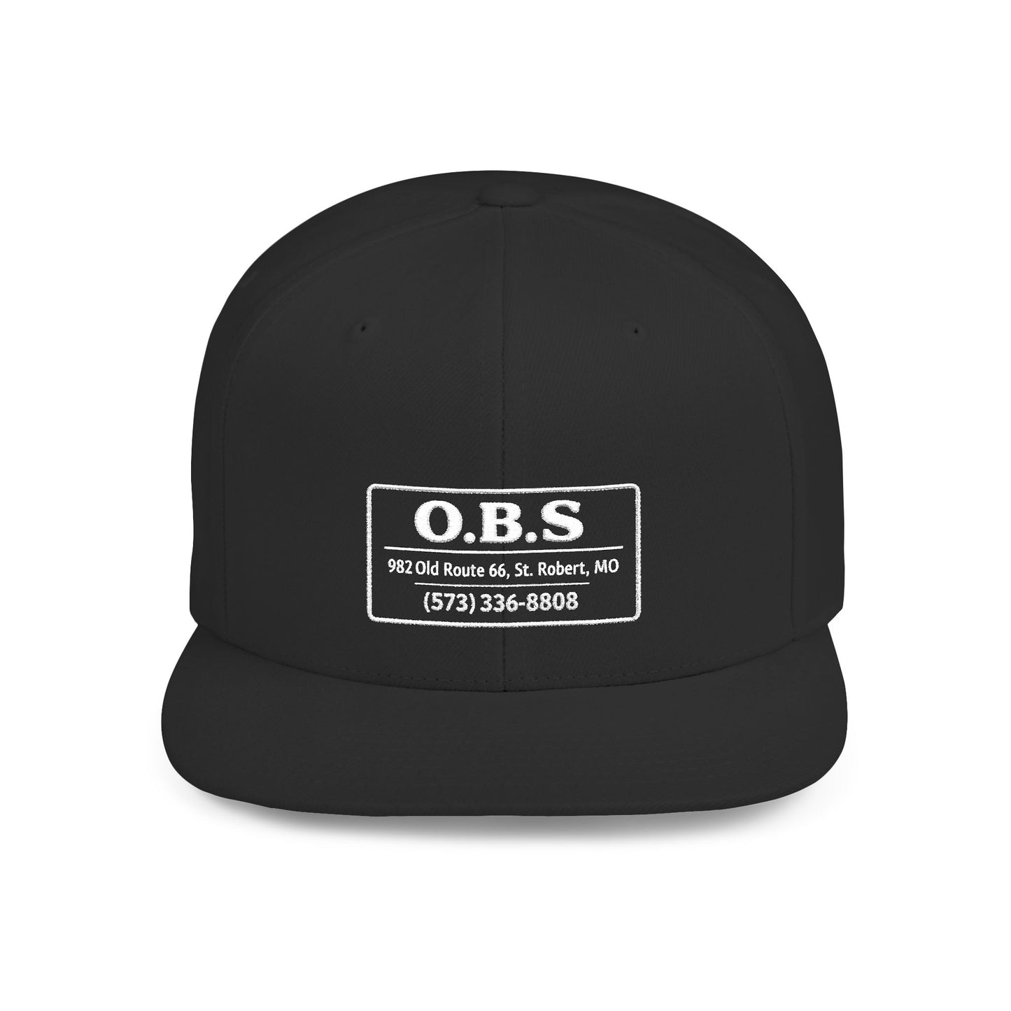 Snapback Hat - O.B.S. Logo Flat Bill Cap