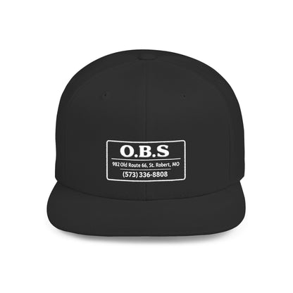 Snapback Hat - O.B.S. Logo Flat Bill Cap