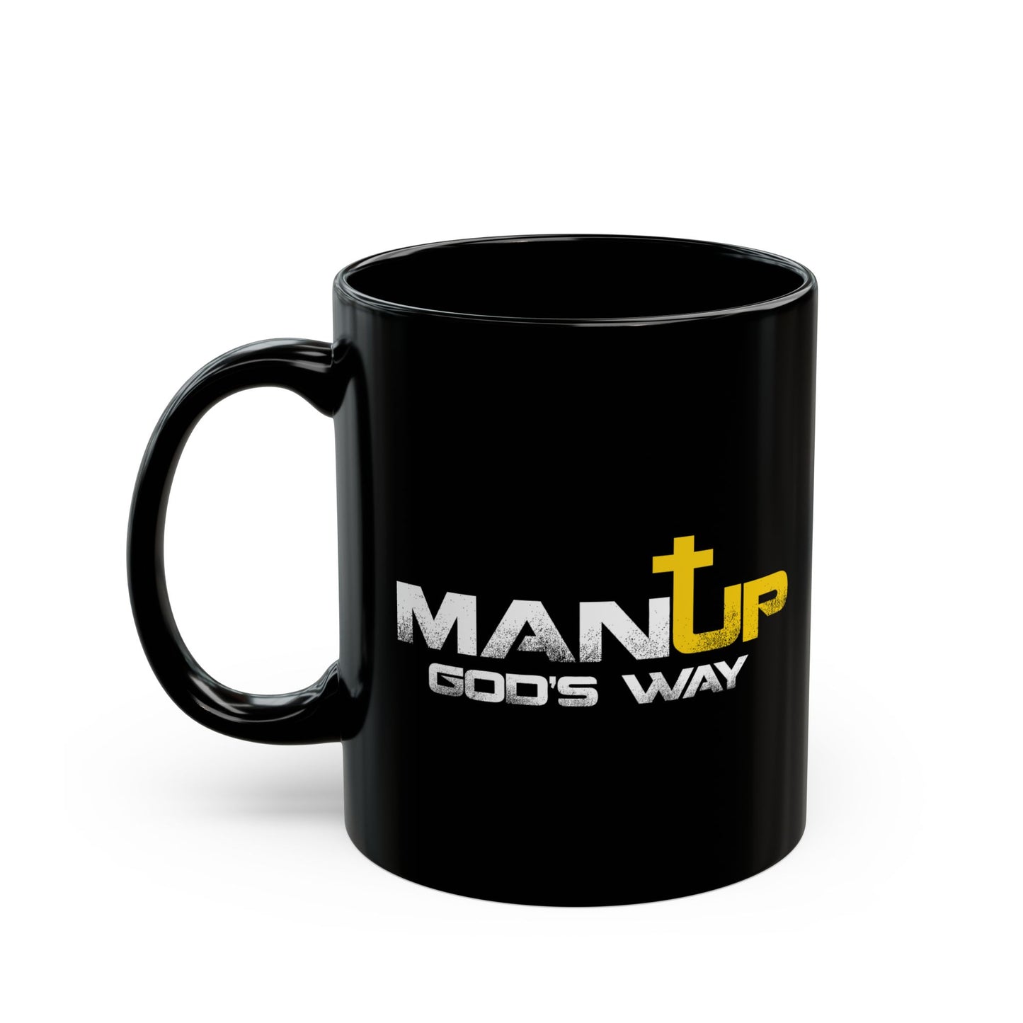 11oz Black Mug - Man Up God's Way