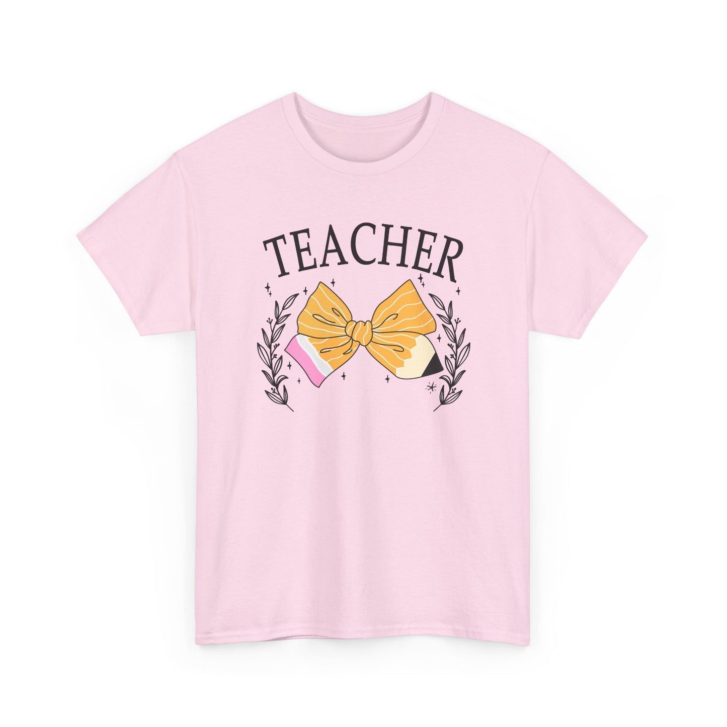 Teacher Bow T-Shirt - Cute Pencil & Laurel Graphic Gift for Teachers