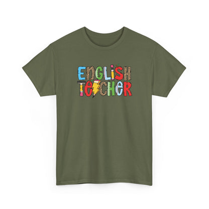 English Teacher Colorblock T-Shirt- Fun School Staff Gift