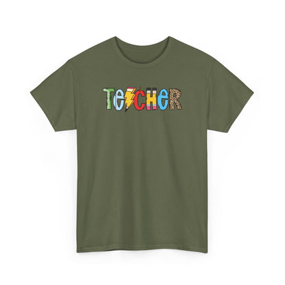 Teacher Colorblock T-Shirt- Fun School Staff Gift