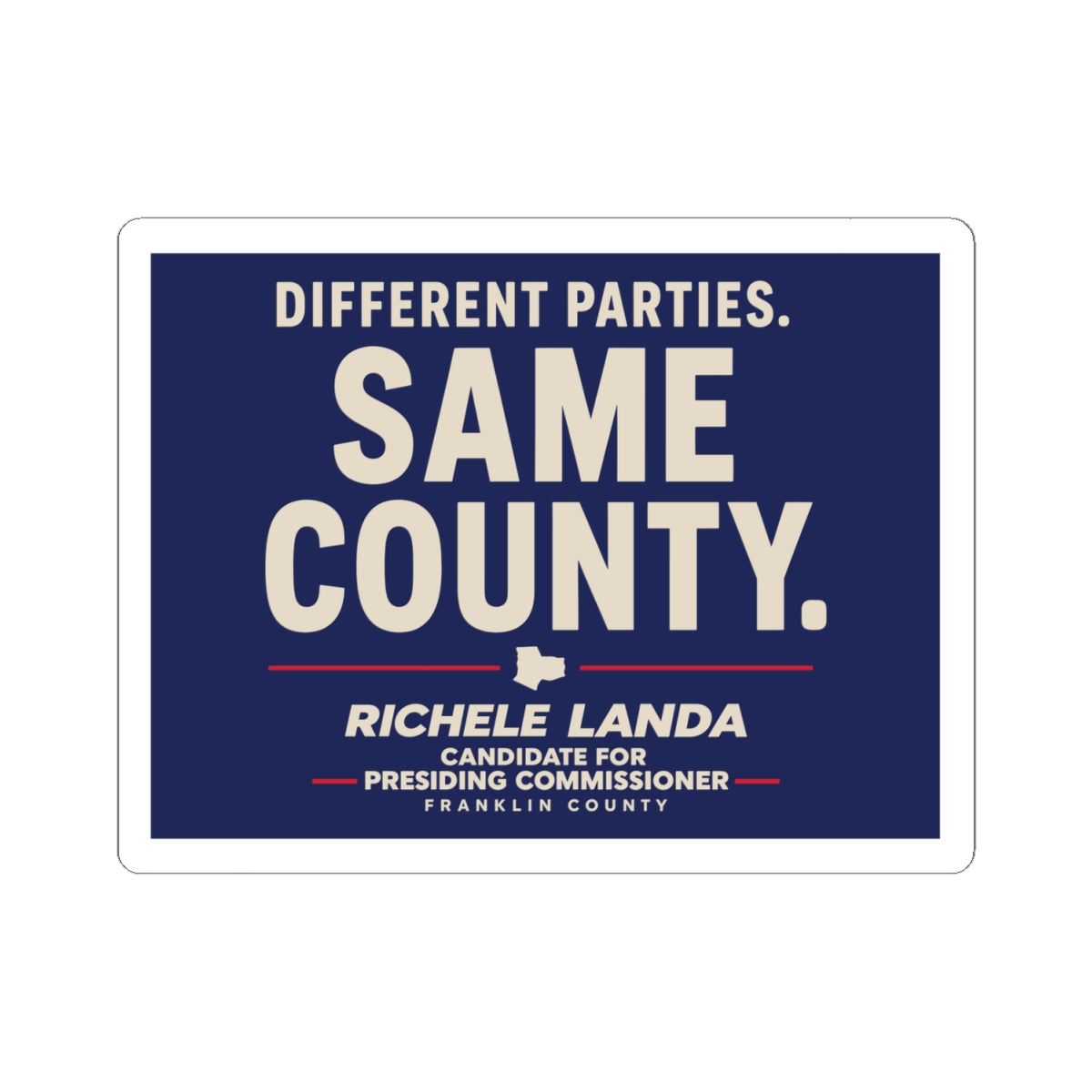 Regular Sticker - Different Parties- Same County