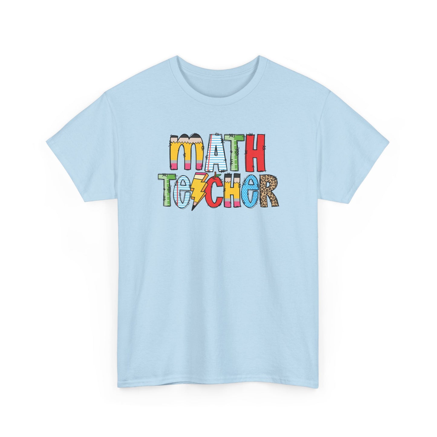 Math Teacher Colorblock T-Shirt- Fun School Staff Gift