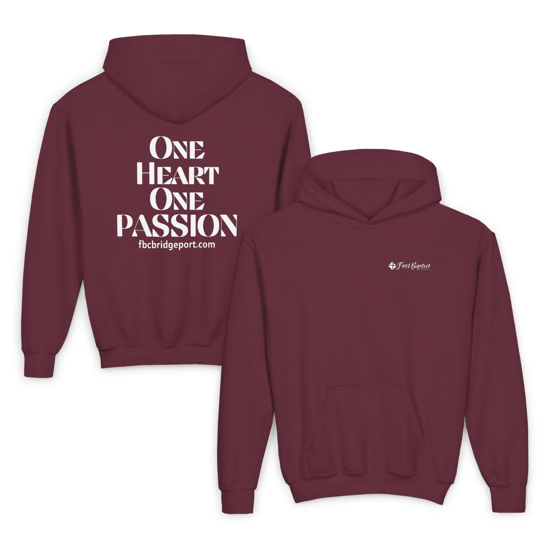 Youth - Basic Hoodie - One Heart One Passion