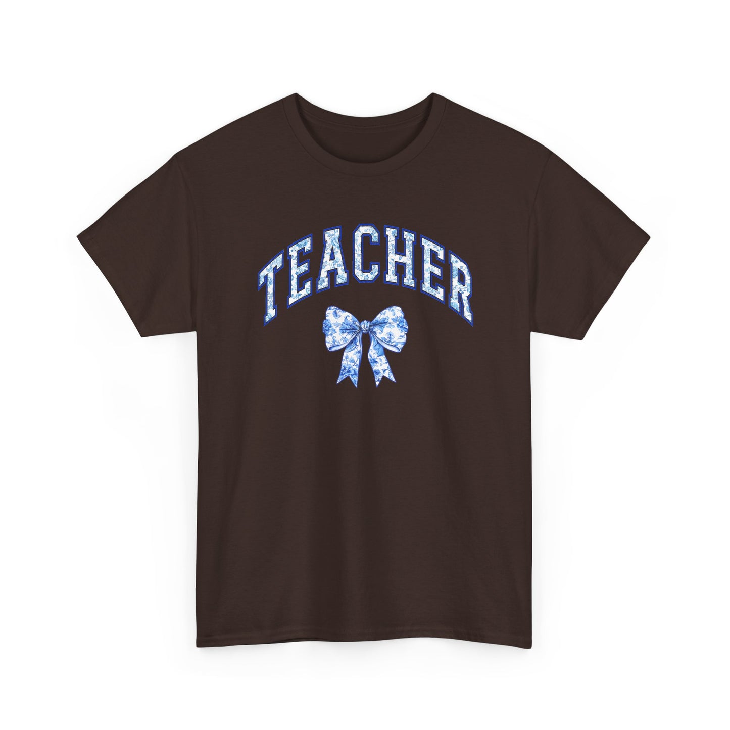 Teacher Tee with Blue Floral Bow