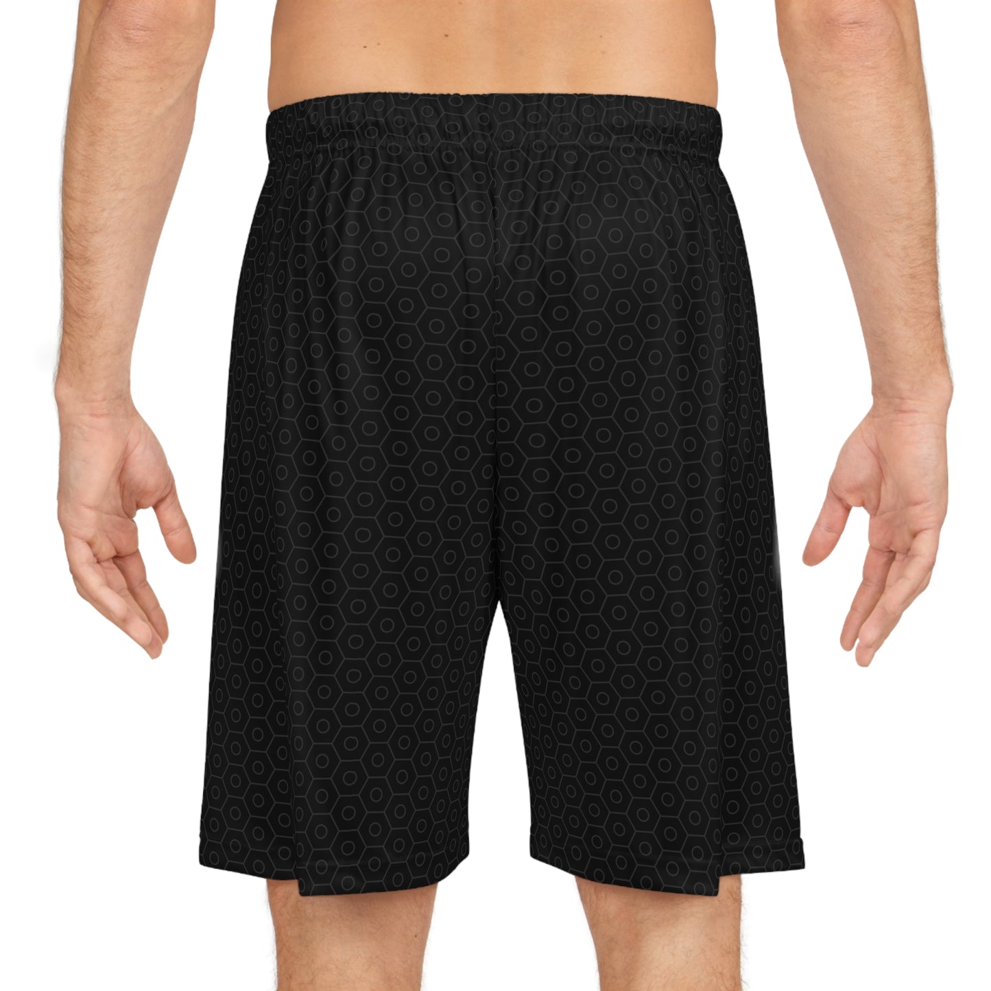 Solid Black Honeycomb- Basketball Shorts - Stud Game Sports Honey Drip