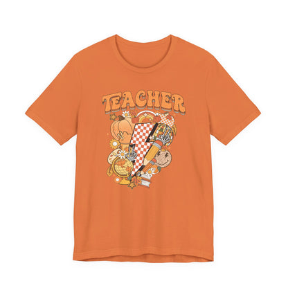 Teacher Lightning Bolt Shirt | Bella Canvas Teacher T-Shirt | Teacher with Electricity Icon | Cute Teacher Graphic Tee