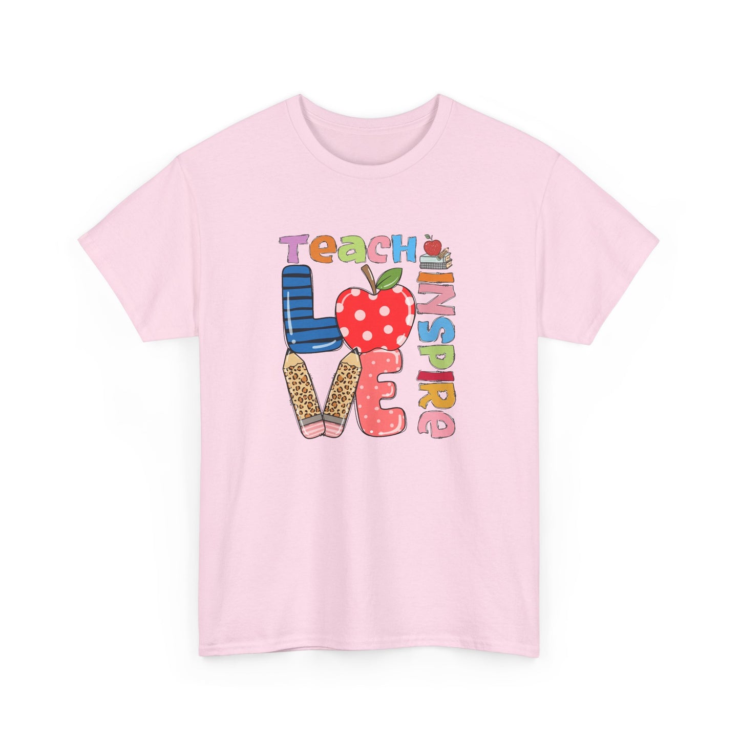Teacher Love T‑Shirt - Teach Inspire Love Apple Graphic Tee for Educators
