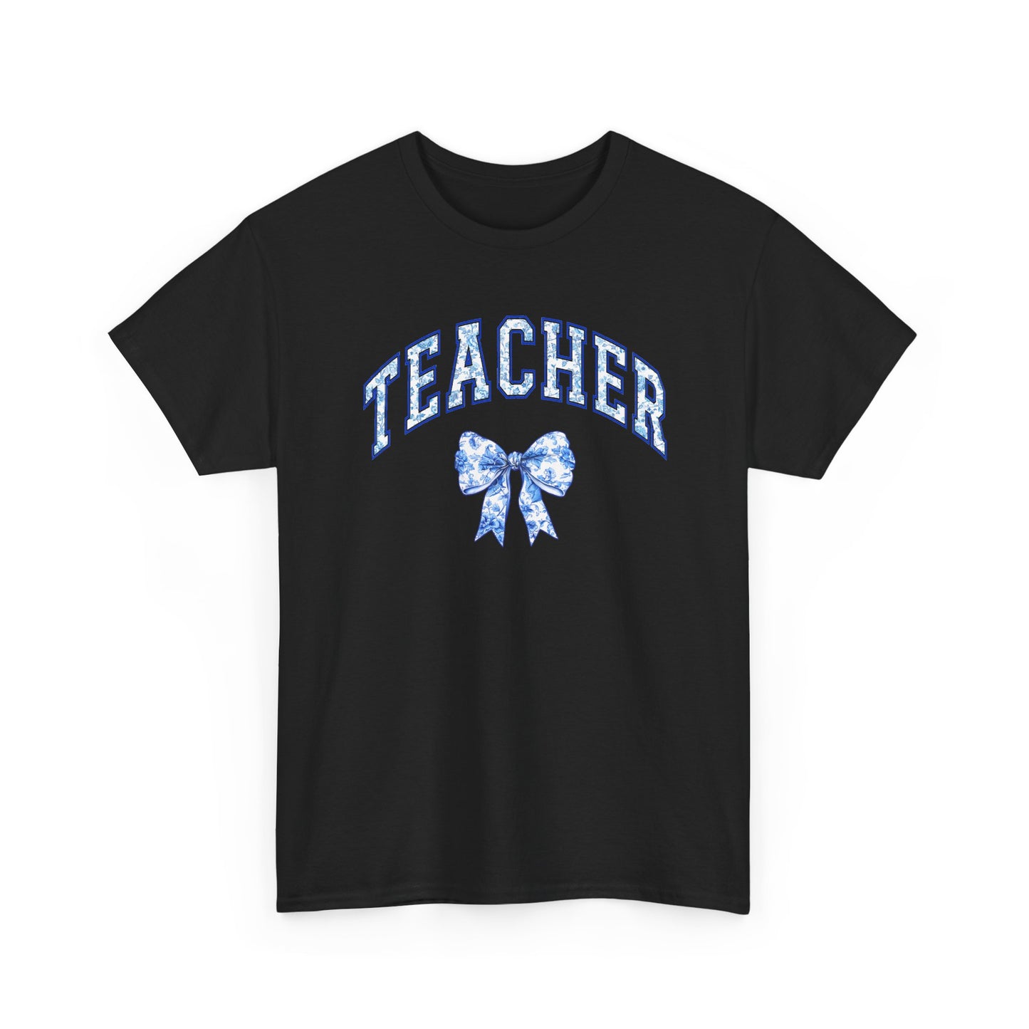 Teacher Tee with Blue Floral Bow