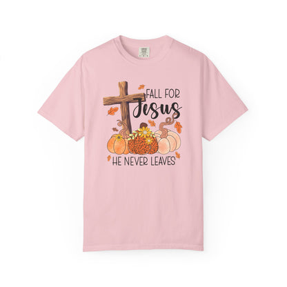 Comfort Colors Fall for Jesus Shirt | Christian Autumn T-Shirt | Faith Based Graphic Tee | Thanksgiving Religious Shirt
