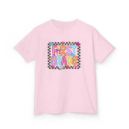 Girls - First Grade Kids T‑Shirt - Colorful Back-to-School Tee
