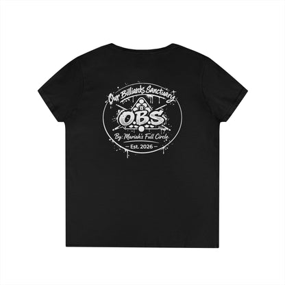 Ladies' V-Neck T-Shirt - Mariahs Full Circle Black & white