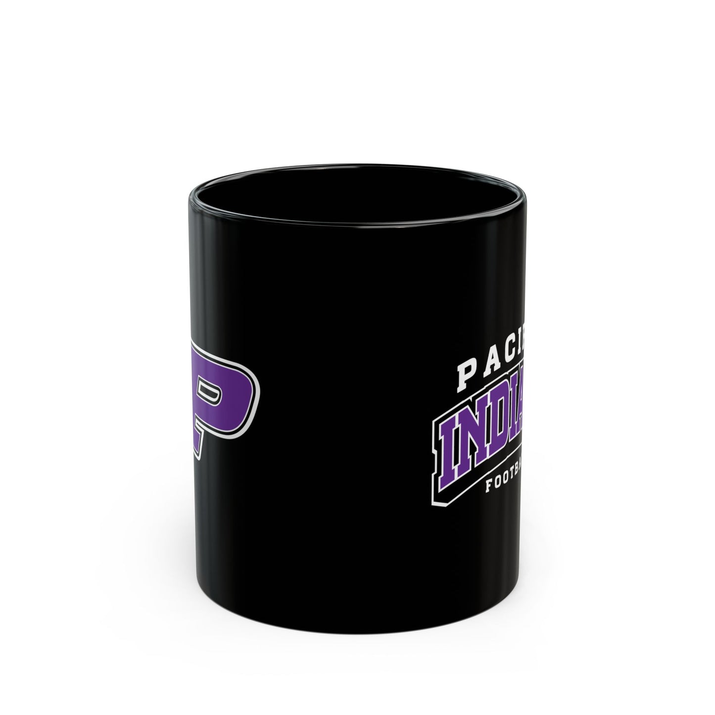 11oz Black Mug - Indians Football 2 - Friends of Pacific Football