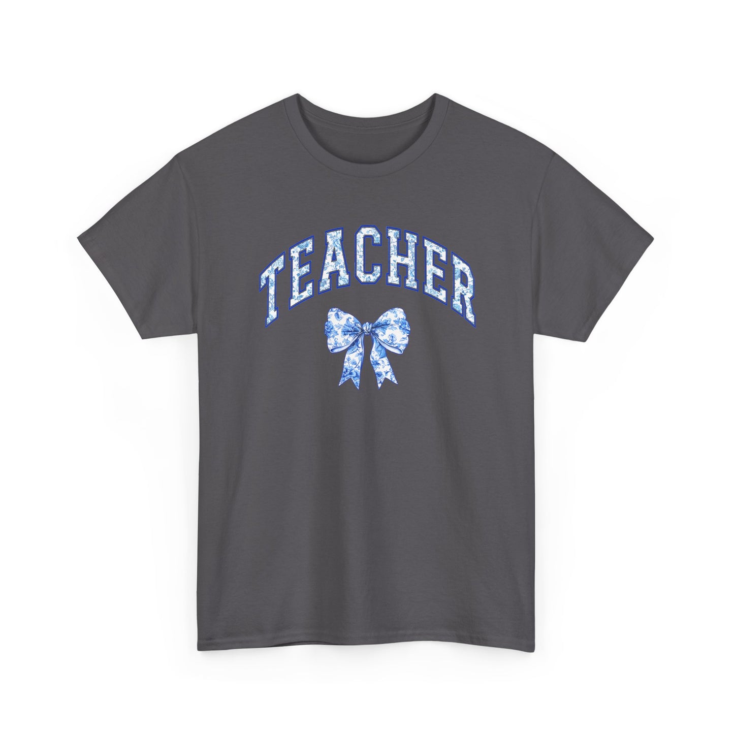 Teacher Tee with Blue Floral Bow