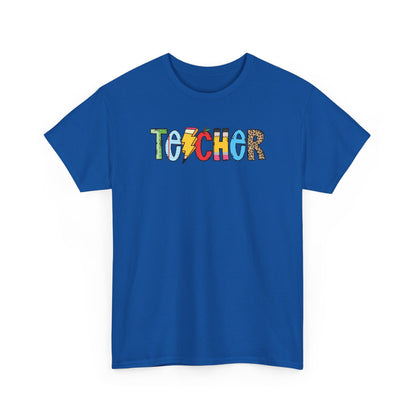 Teacher Colorblock T-Shirt- Fun School Staff Gift