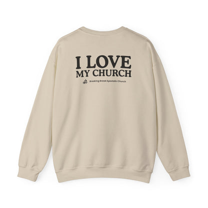 ADULT - Basic Sweatshirt -  I Love My Church - BBA