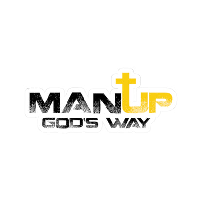 Custom Shaped Stickers - Man Up God's Way