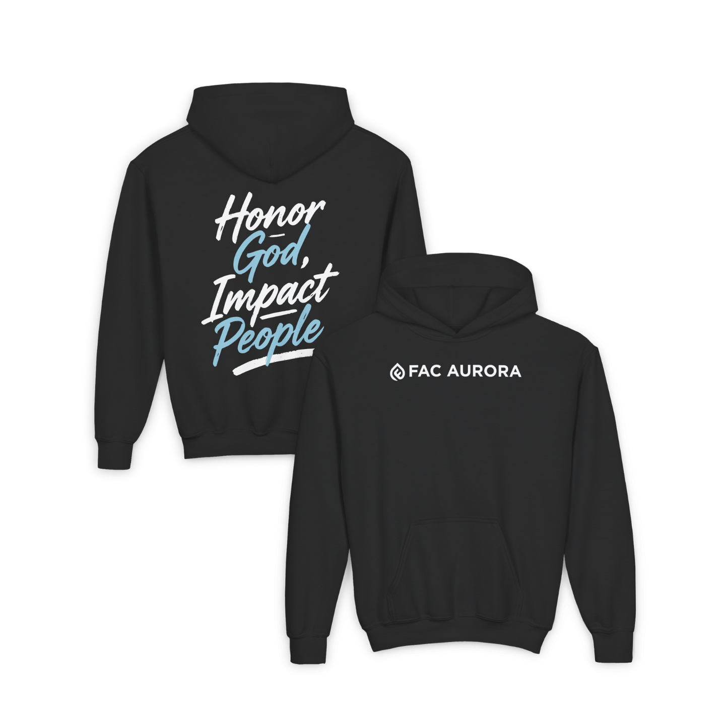 Youth - Basic Hoodie "Honor God, Impact People" - FAC Aurora
