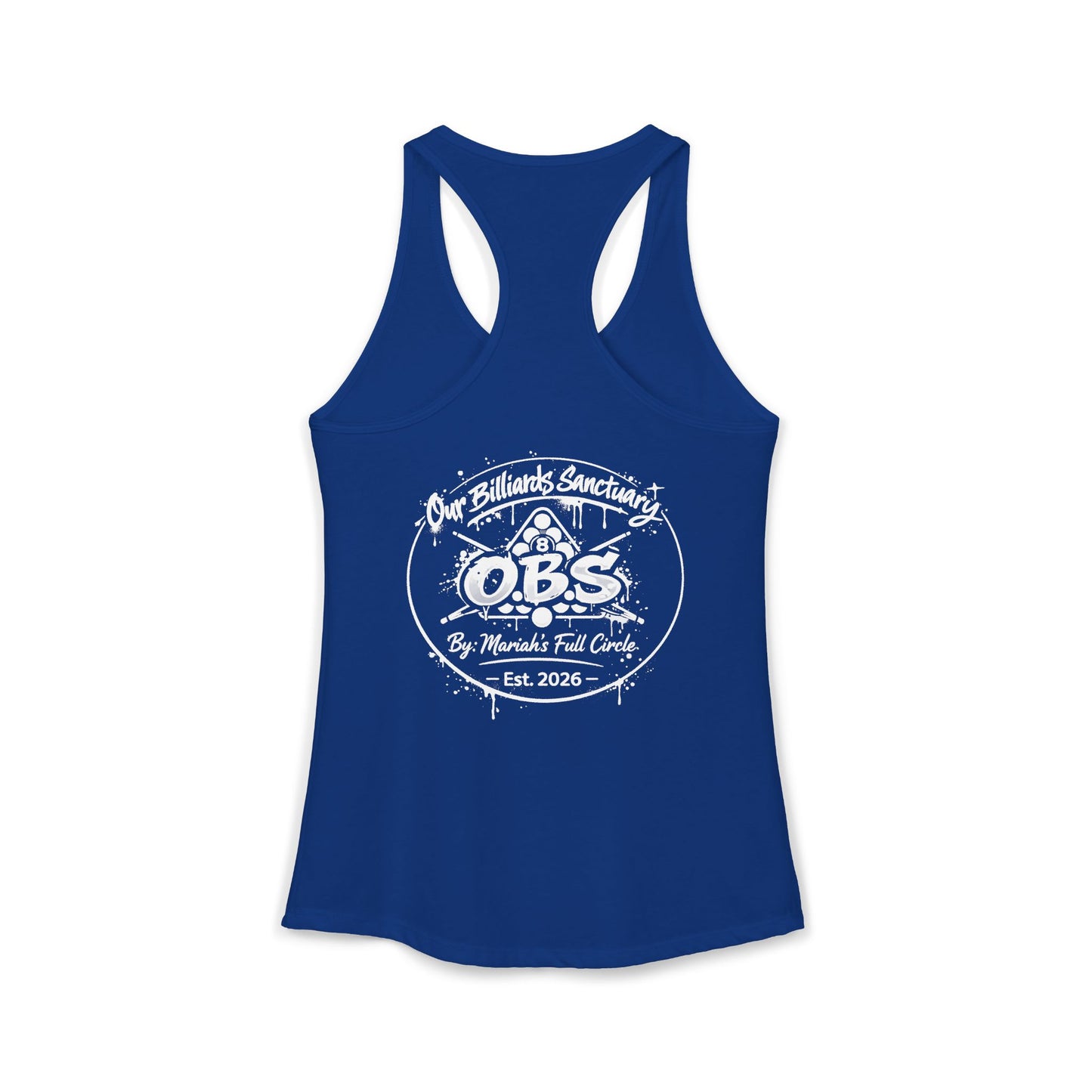 Women's Ideal Racerback Tank - Mariahs Full Circle Black & white