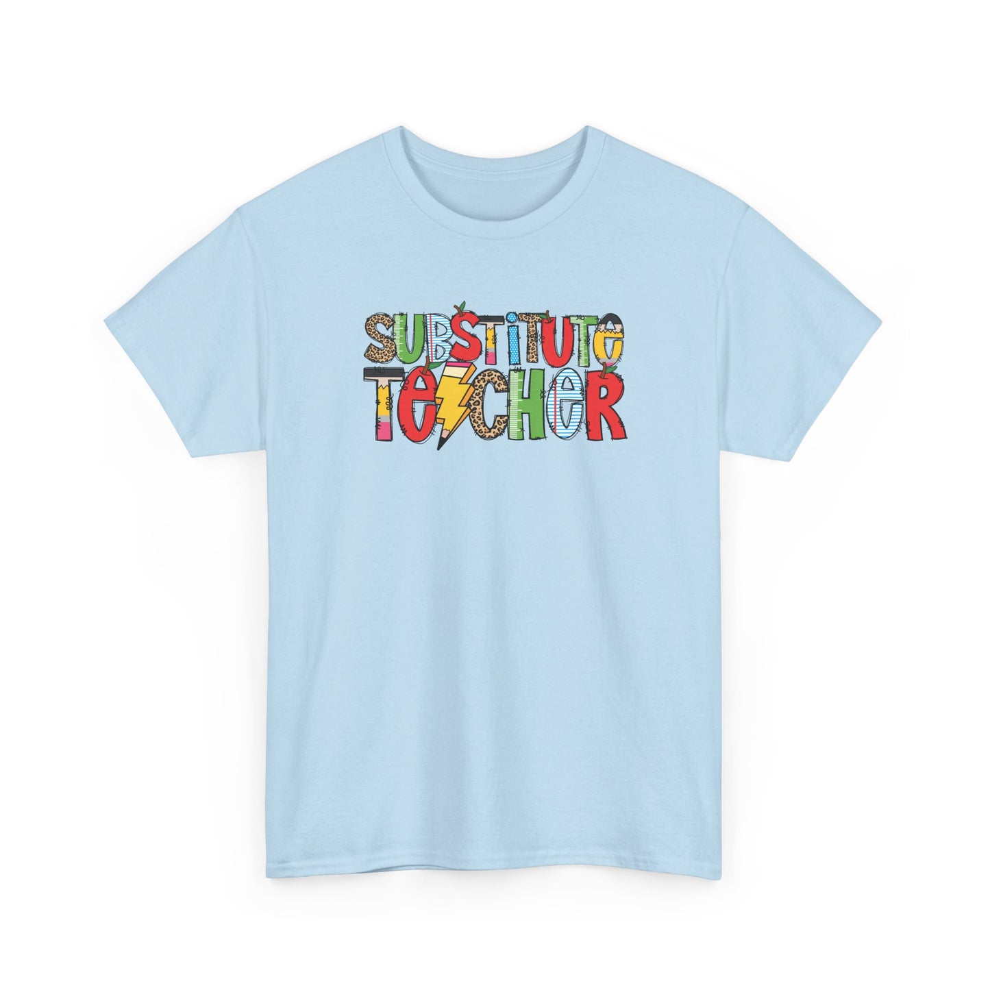 Substitute Teacher Colorblock T-Shirt- Fun School Staff Gift