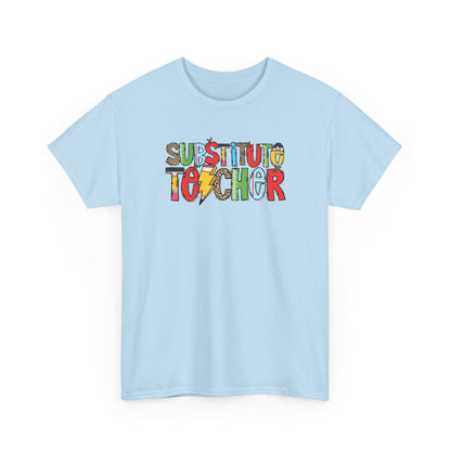 Substitute Teacher Colorblock T-Shirt- Fun School Staff Gift