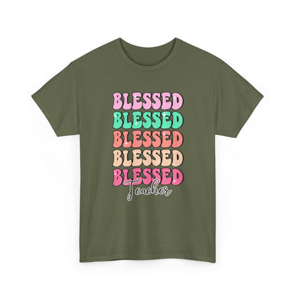 Blessed Teacher Tee - "Blessed" Stack Graphic T-Shirt