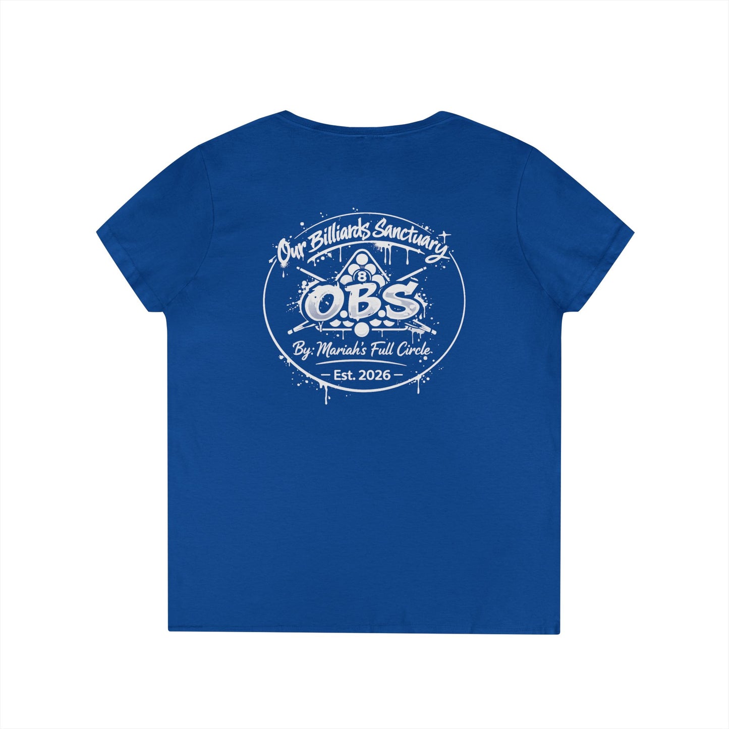 Ladies' V-Neck T-Shirt - Mariahs Full Circle Black & white