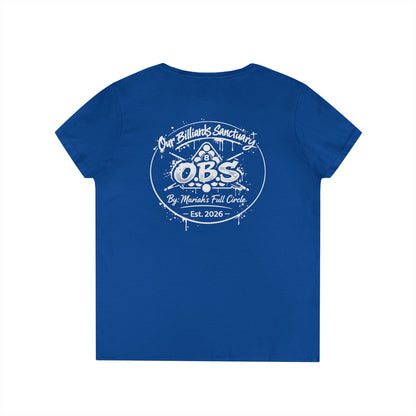 Ladies' V-Neck T-Shirt - Mariahs Full Circle Black & white
