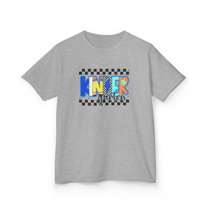 Youth Tee - "KinderGarden Grade" Colorful Checkerboard Back-to-School Shirt