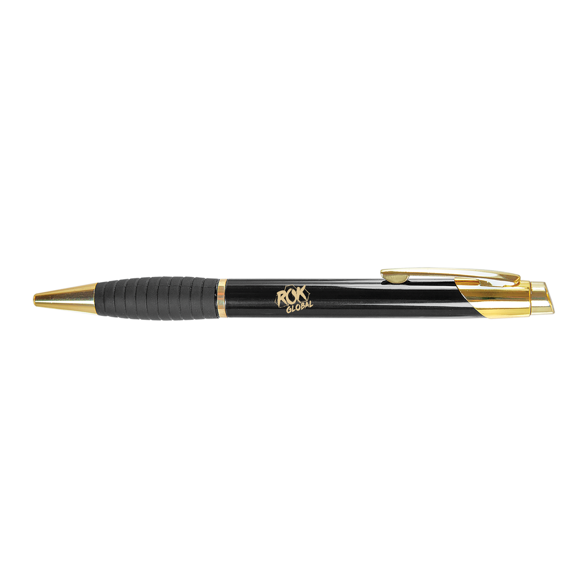 Engravable Brass Ballpoint Pen with Rubber Grip - ROK Global