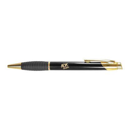 Engravable Brass Ballpoint Pen with Rubber Grip - ROK Global