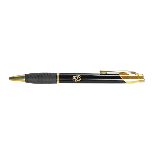 Engravable Brass Ballpoint Pen with Rubber Grip - ROK Global