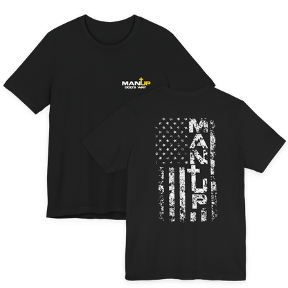 American Flag MAN UP - Premium Short Sleeve T-Shirt