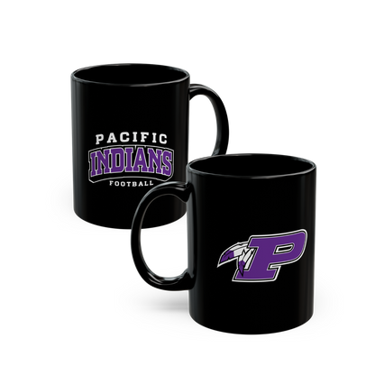 11oz Black Mug - Indians Football 2 - Friends of Pacific Football